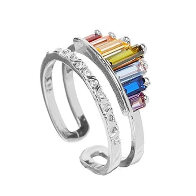 Rainbow Tiara Adjustable Ring