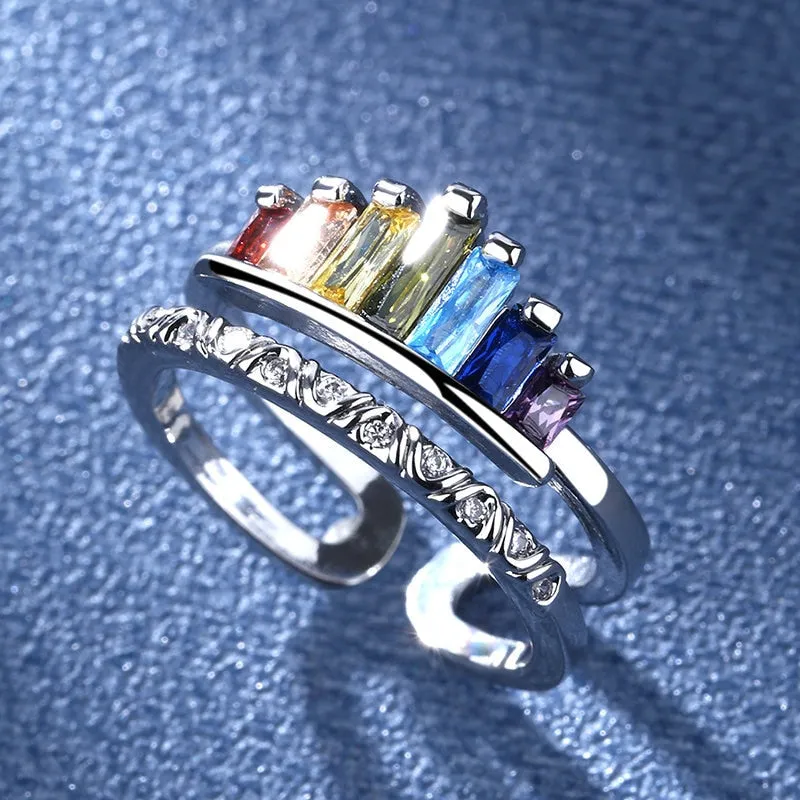Rainbow Tiara Adjustable Ring