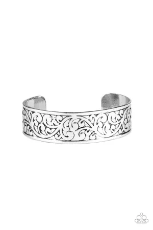 Read the VINE Print Silver Paparazzi Bracelet