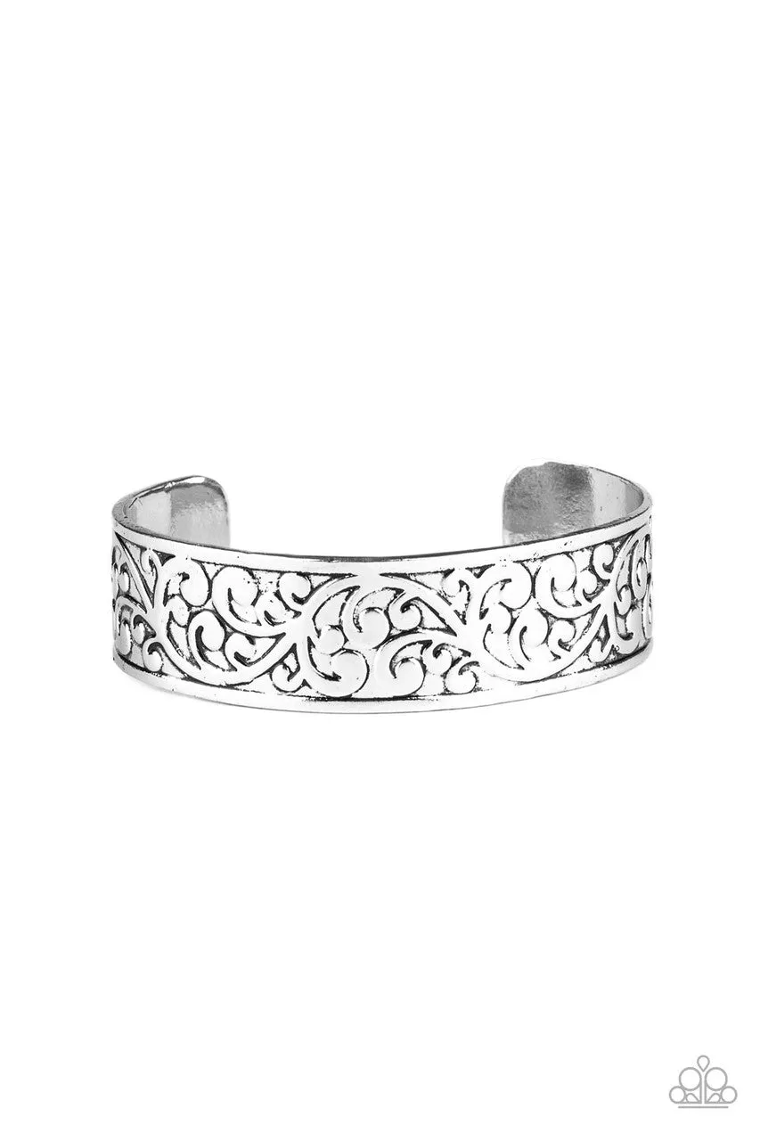 Read the VINE Print Silver Paparazzi Bracelet