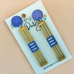 Rectangle Stud Art Deco Statement Earrings