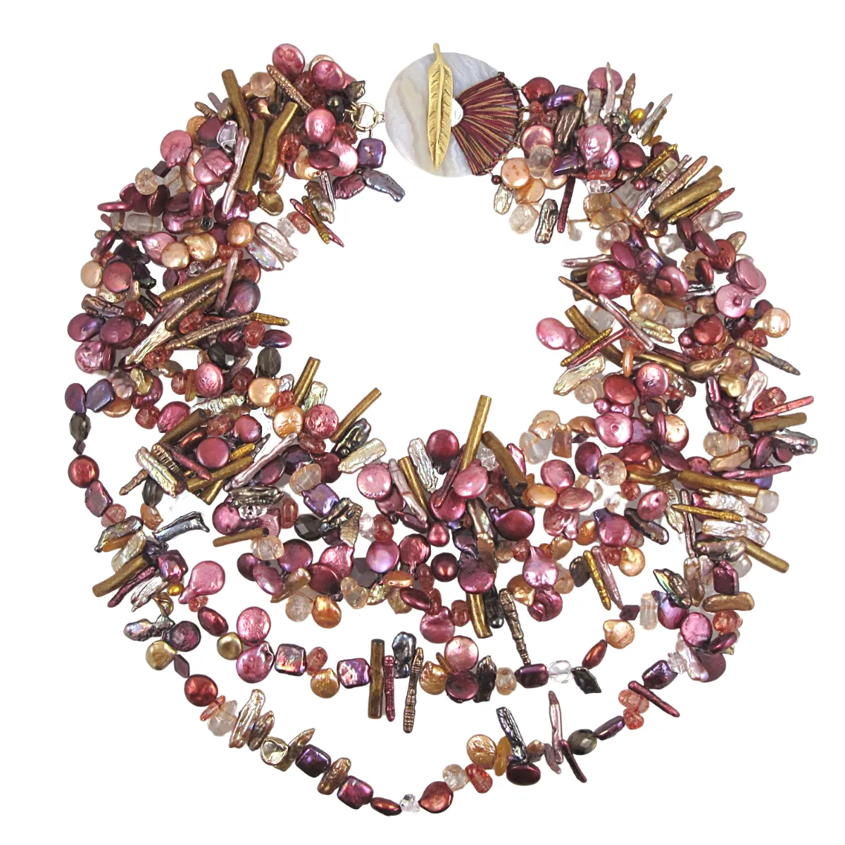 Red & Pink Pearl Necklace