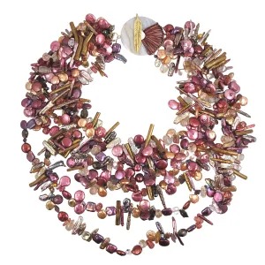 Red & Pink Pearl Necklace