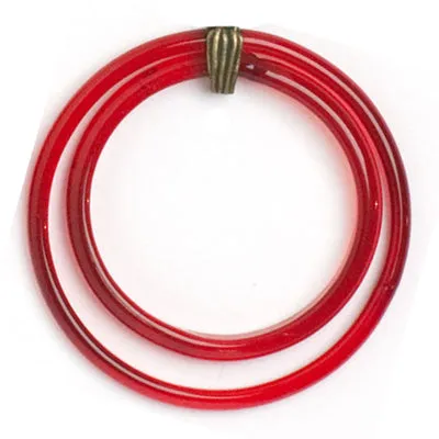 Red Glass Double-Hoop Czech Earrings