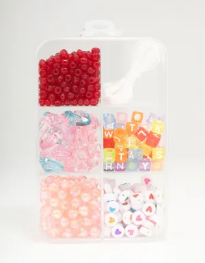 Red Make Your Own Beaded Friendship Bracelet Kit