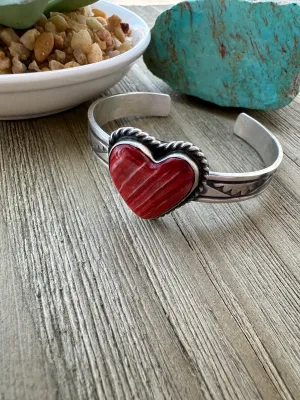 Red Spiny Heart Cuff