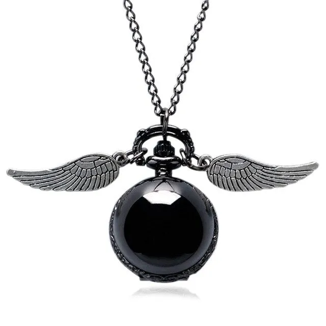 Retro Clock Necklace Pocket Watch Vintage Snitch Gold Ball Silver Bronze Fob Chain Watch Men Women relogio de bolso