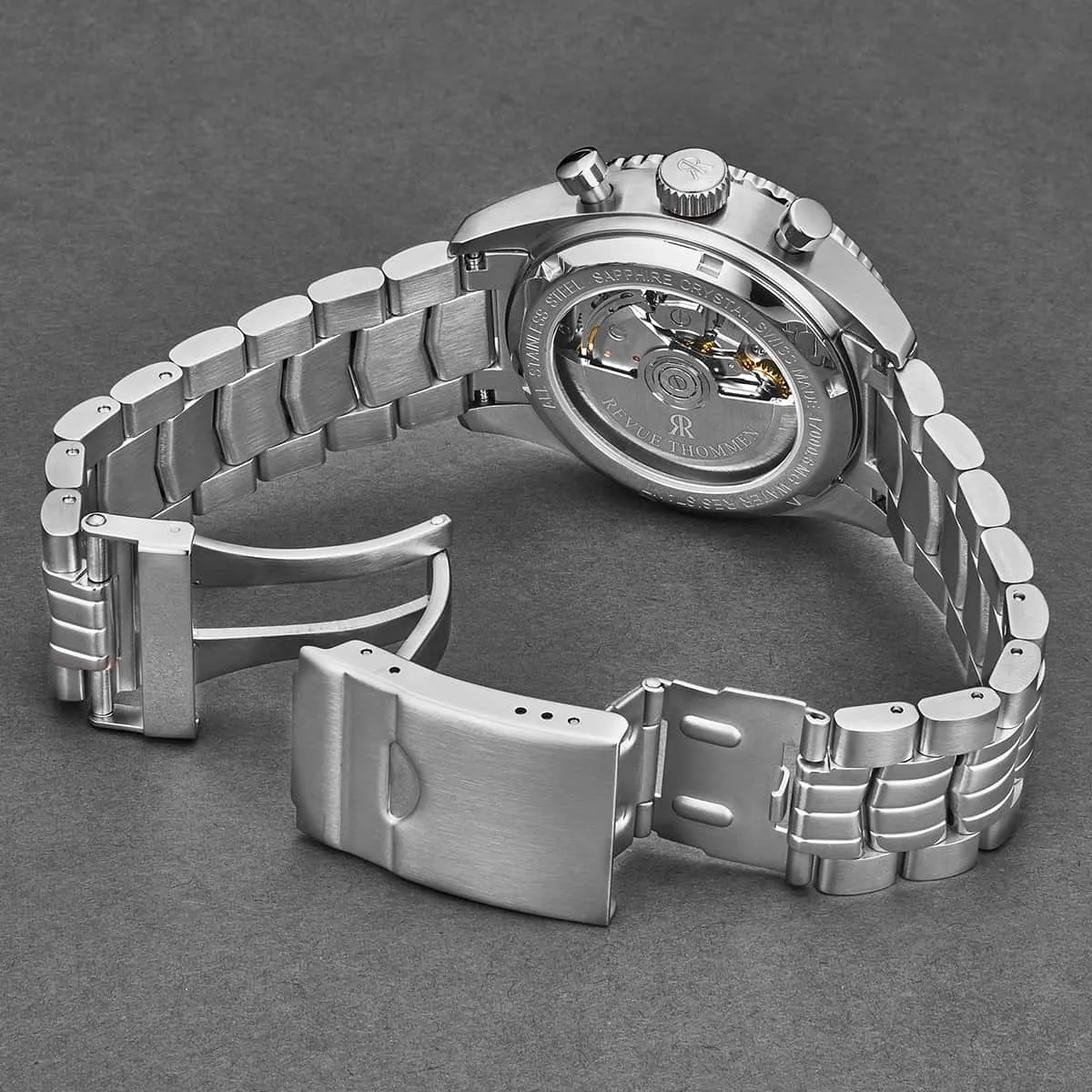 Revue Thommen Men's 17000.6132 'Aviator' Silver Dial Stainless Steel Chronograph Automatic Watch