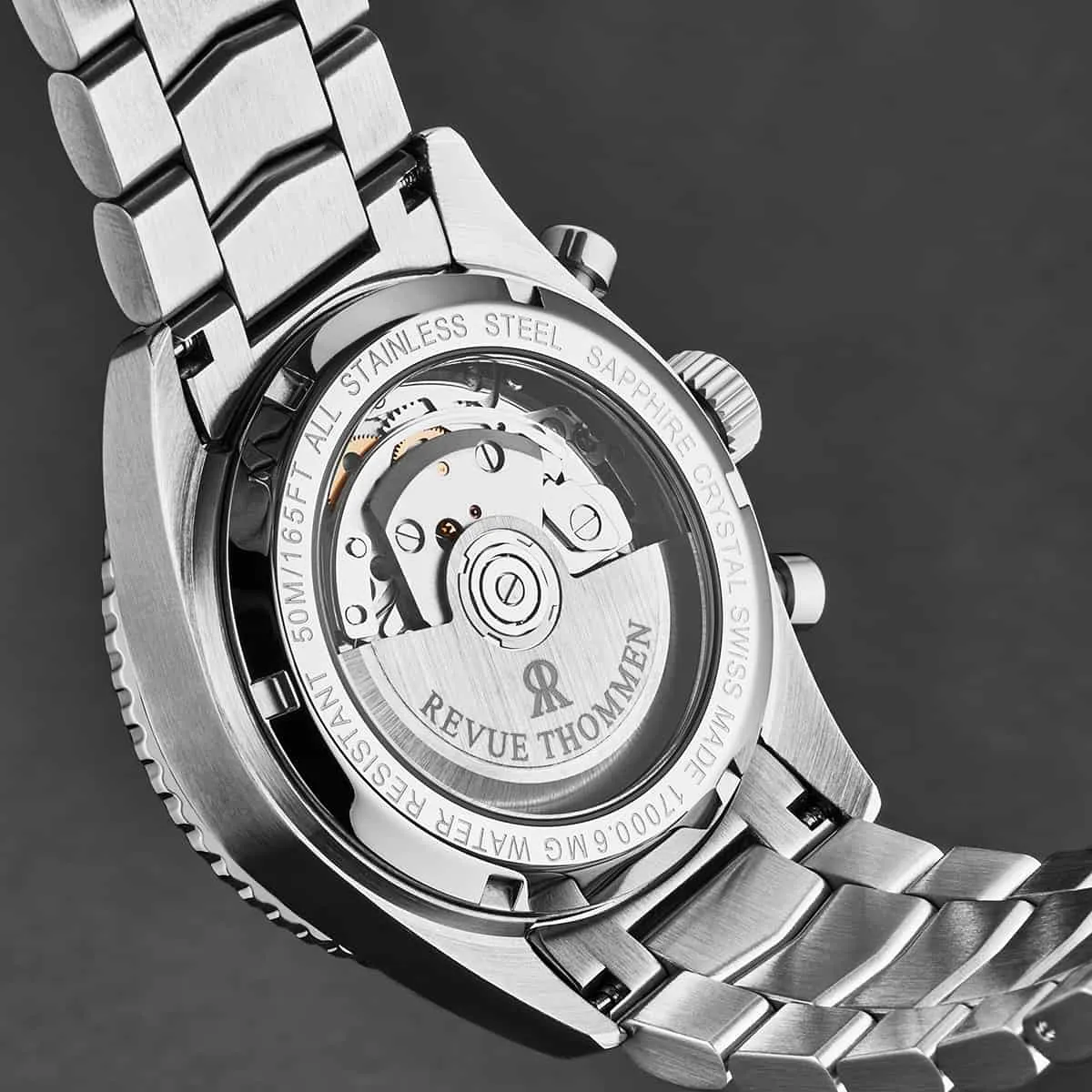 Revue Thommen Men's 17000.6132 'Aviator' Silver Dial Stainless Steel Chronograph Automatic Watch