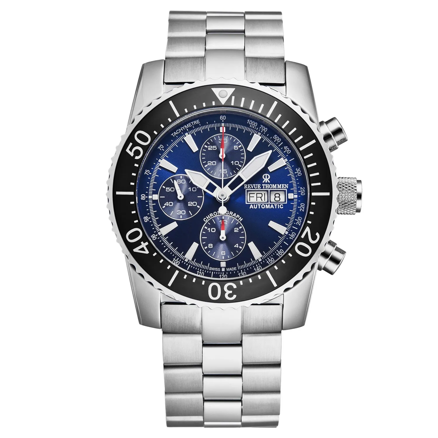 Revue Thommen Men's 17030.6123 'Divers' Blue Dial Day-Date Chronograph Automatic Watch