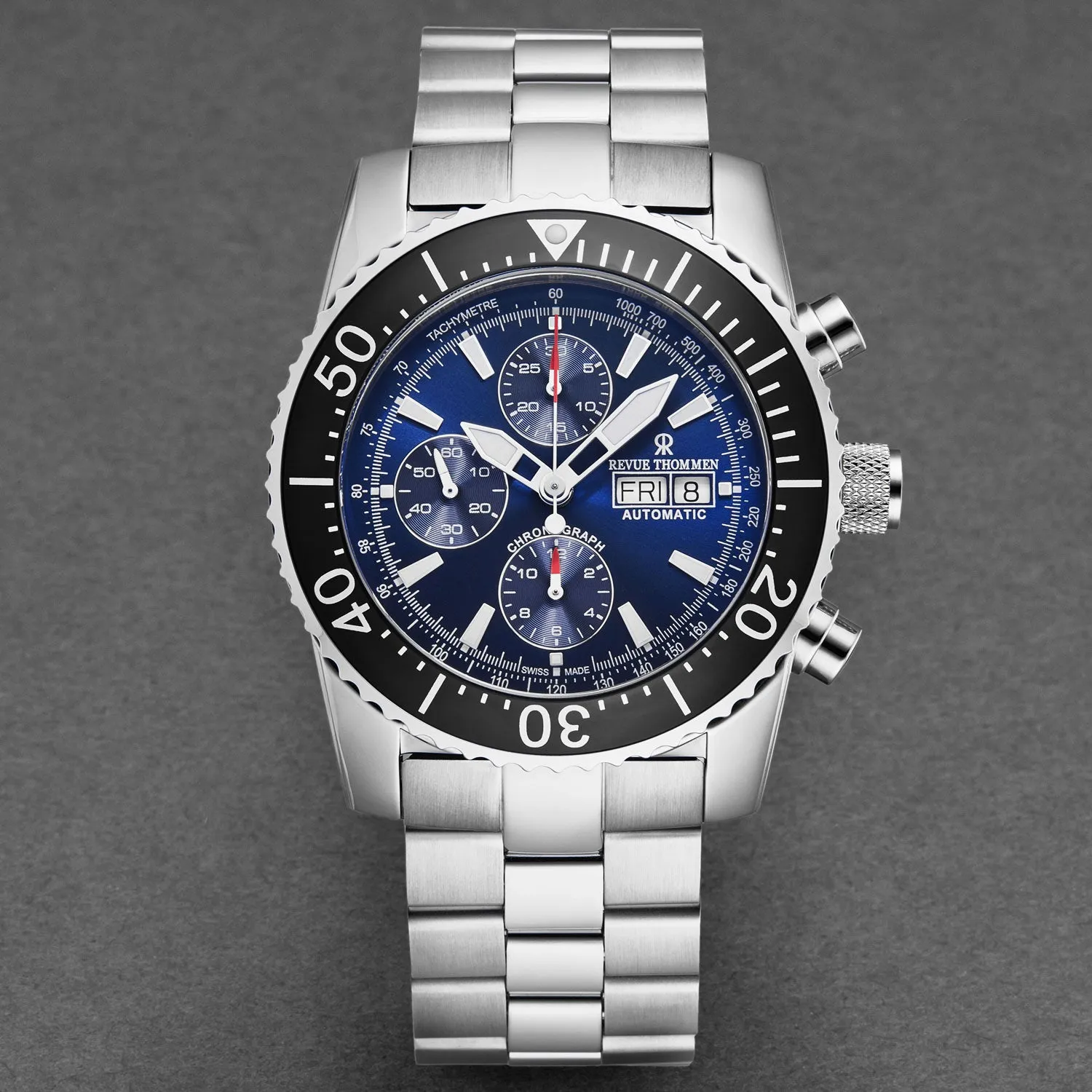 Revue Thommen Men's 17030.6123 'Divers' Blue Dial Day-Date Chronograph Automatic Watch