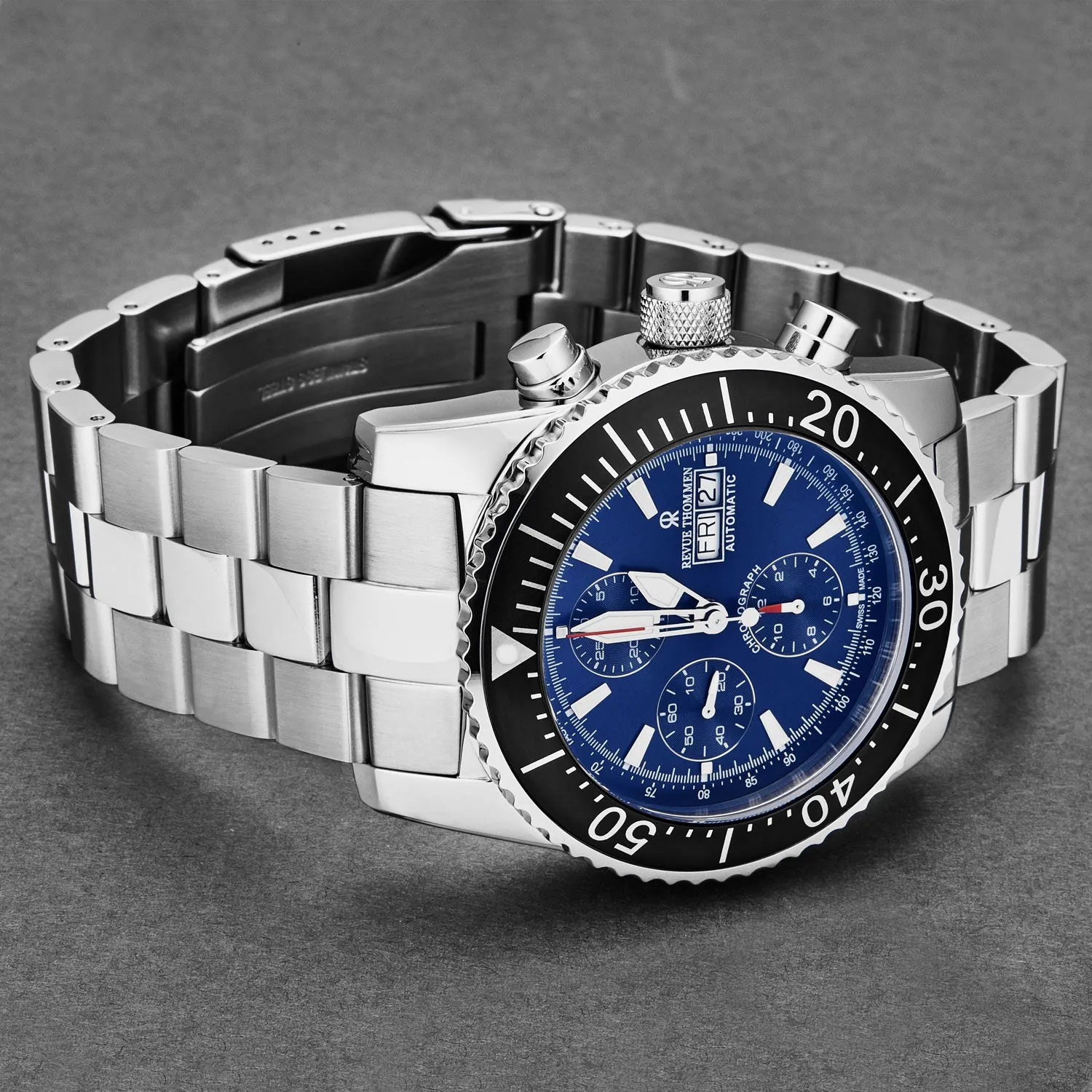 Revue Thommen Men's 17030.6123 'Divers' Blue Dial Day-Date Chronograph Automatic Watch