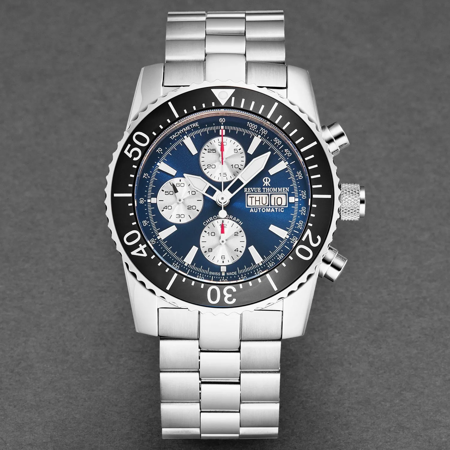 Revue Thommen Men's 17030.6125 'Divers' Blue Dial Day-Date Chronograph Automatic Watch