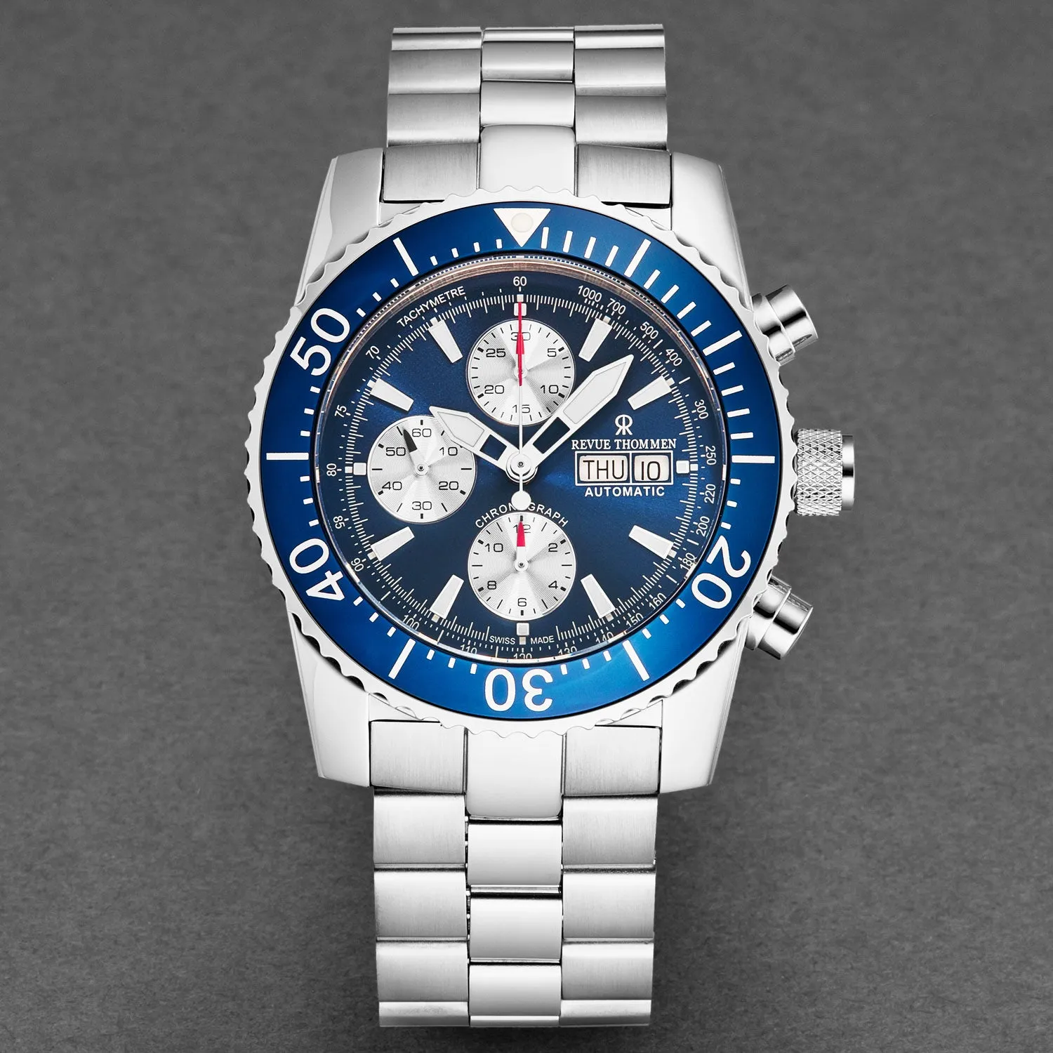 Revue Thommen Men's 17030.6135 'Divers' Blue Dial Day-Date Chronograph Automatic Watch