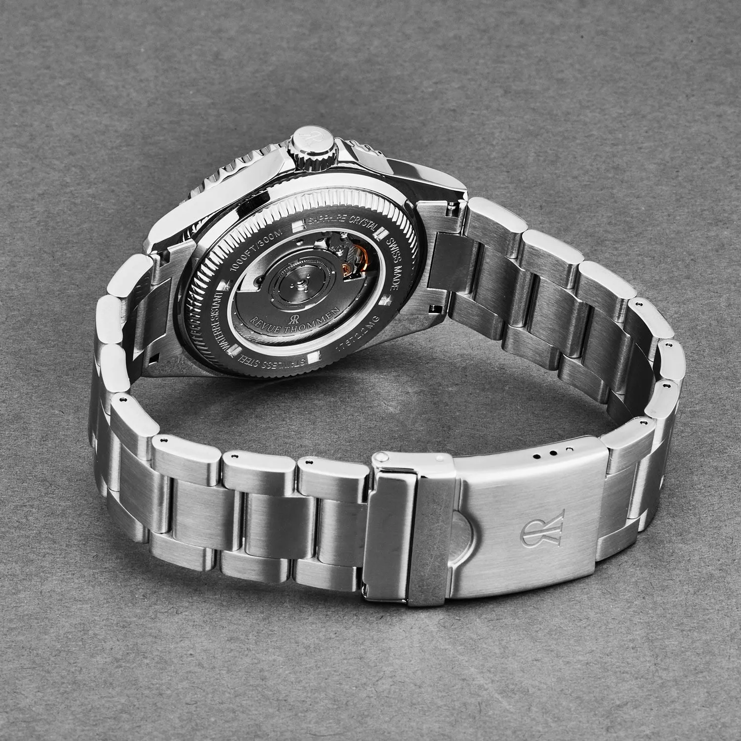Revue Thommen Men's 17572.2133 'Diver' Black Dial Black and Blue Bezel GMT Automatic Watch