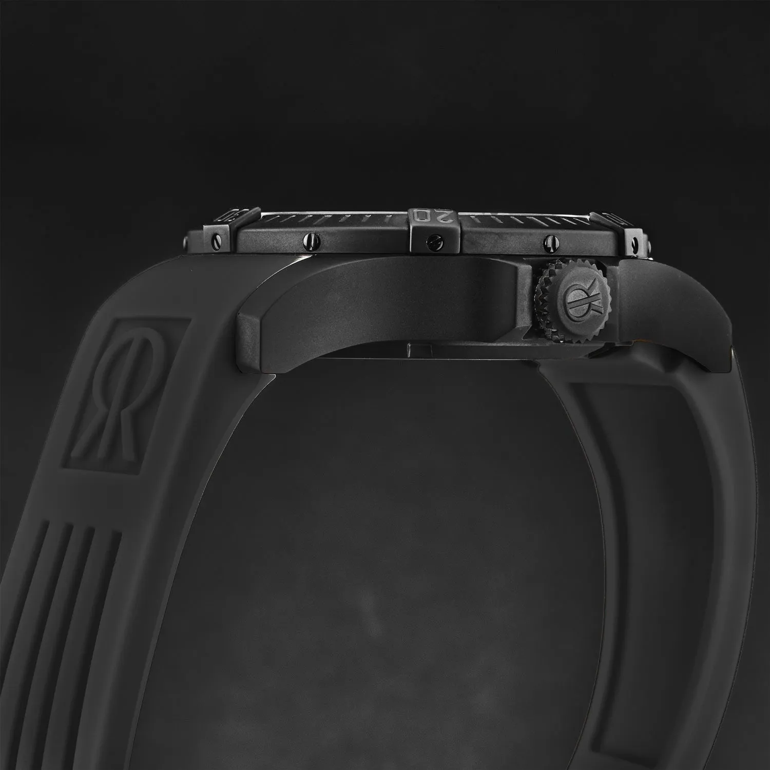 Revue Thommen Men's 'Air speed' Black Dial Black Rubber Strap Automatic Watch 16070.4777