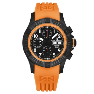 Revue Thommen Men's 'Air speed' Black Dial Orange Rubber Strap Automatic Watch 16071.6779