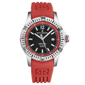 Revue Thommen Men's 'Air speed' Black Dial Red Rubber Strap Automatic Watch 16070.4636