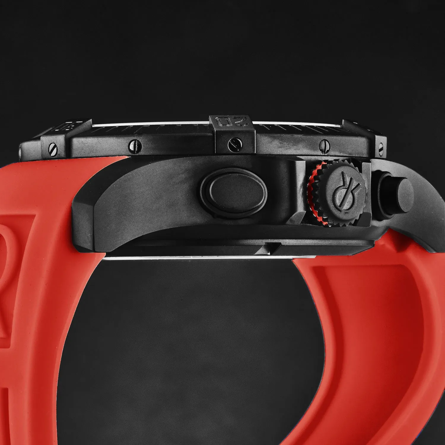 Revue Thommen Men's 'Air speed' Black Dial Red Rubber Strap Automatic Watch 16071.6676