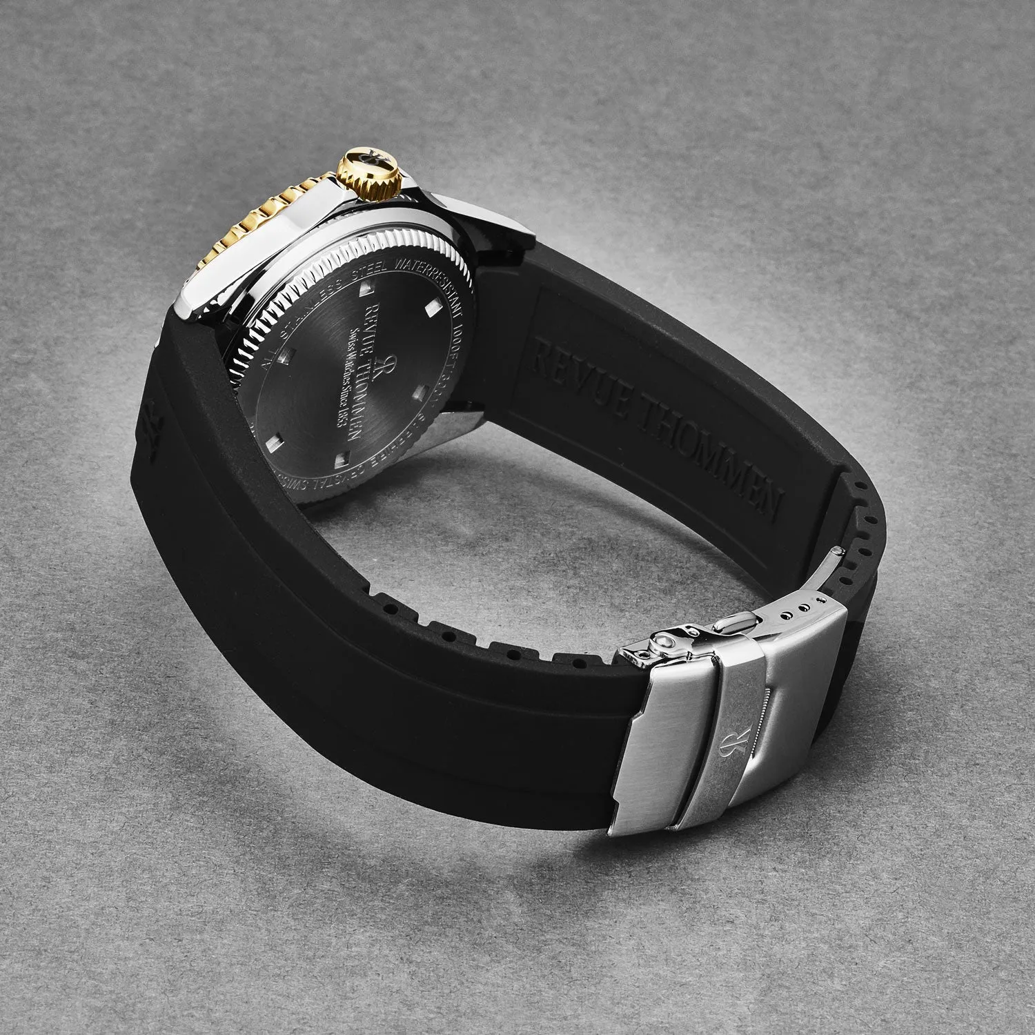 Revue Thommen Men's 'Diver' Blue Dial Black Rubber Strap Swiss Automatic Watch  17571.2845