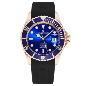 Revue Thommen Men's 'Diver' Blue Dial Black Rubber Strap Swiss Automatic Watch  17571.2865