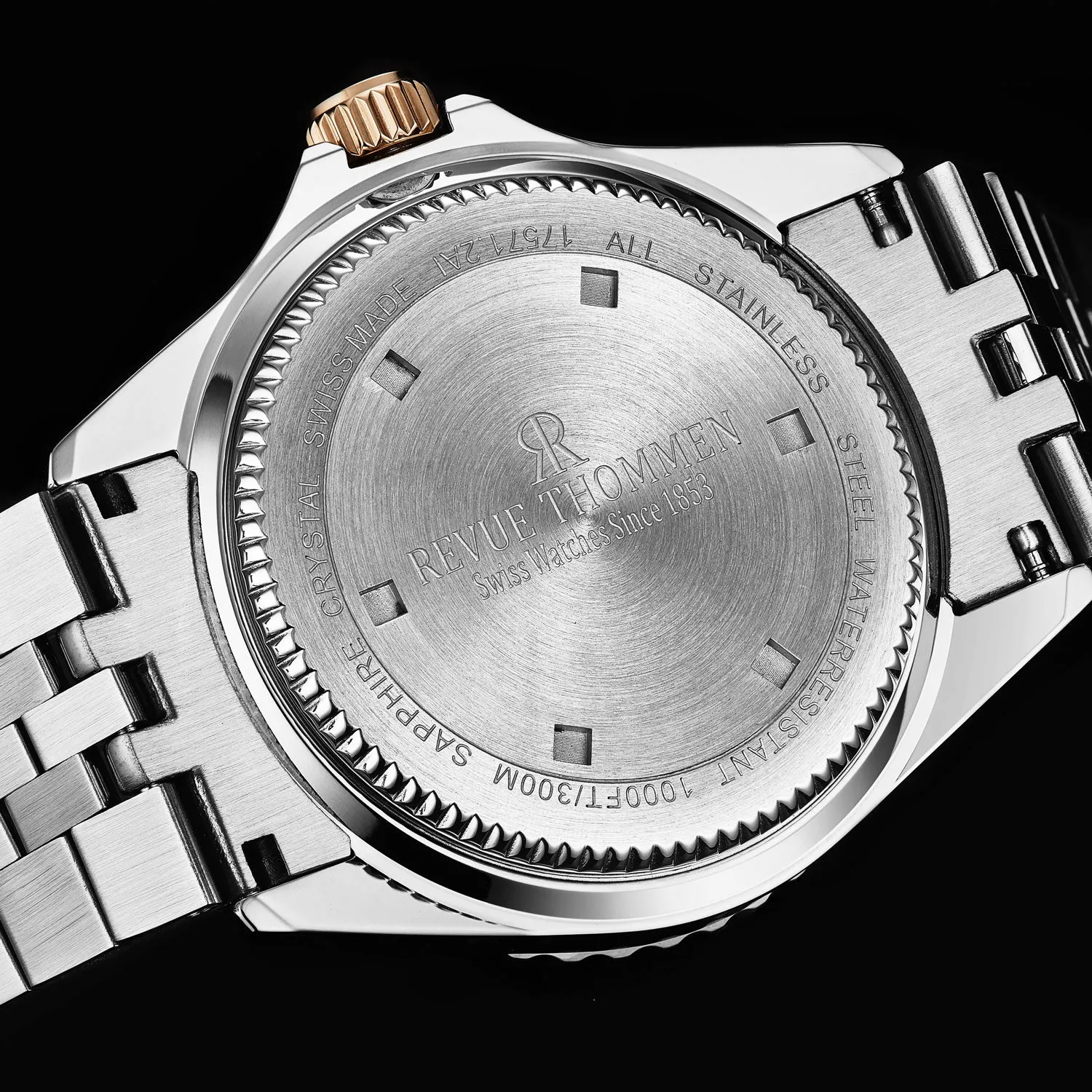Revue Thommen Men's 'Diver' Blue Dial Two Tone Stainless Steel Bracelet Automatic Watch 17571.2255