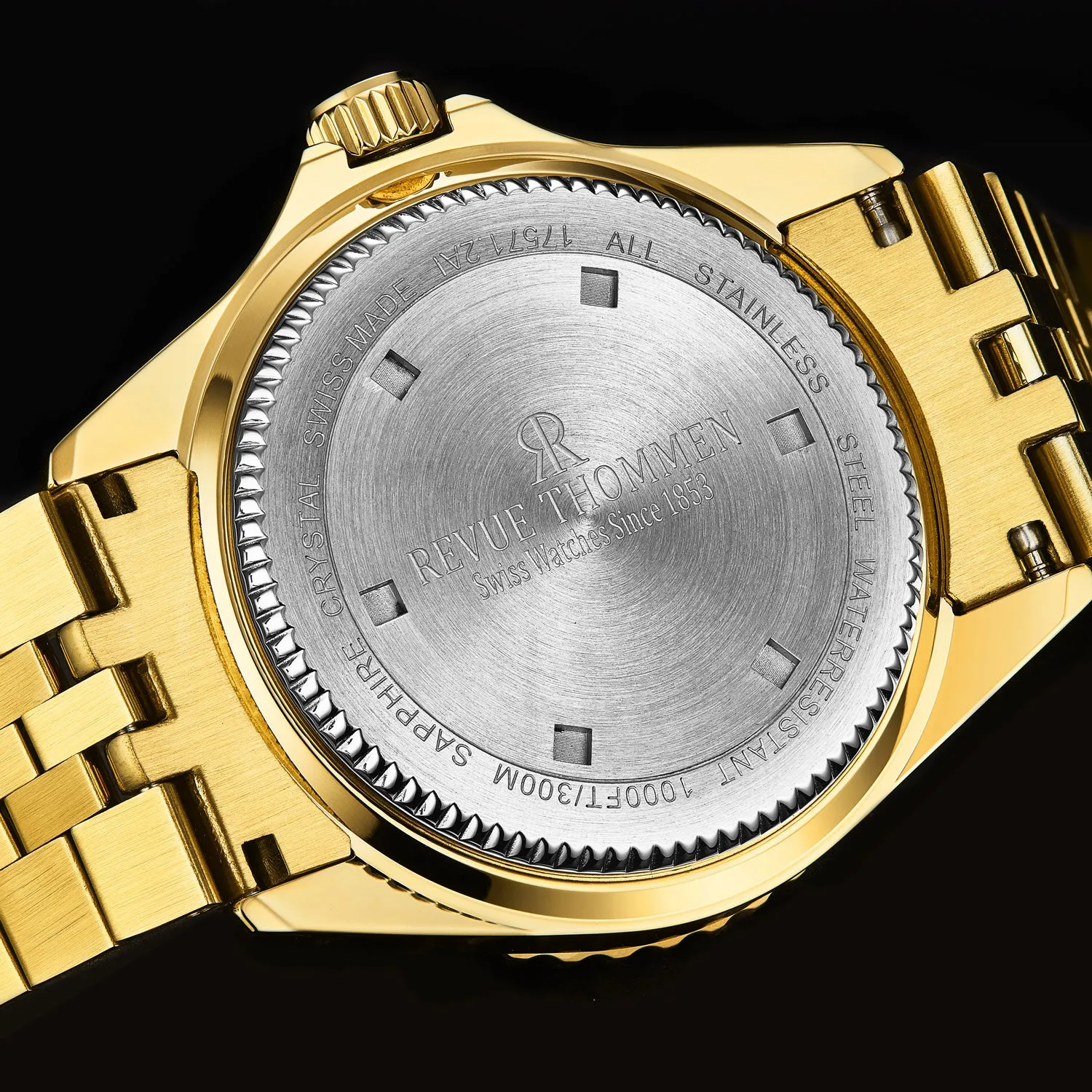 Revue Thommen Men's 'Diver' Green Dial Stainless Steel Bracelet Automatic Watch 17571.2214