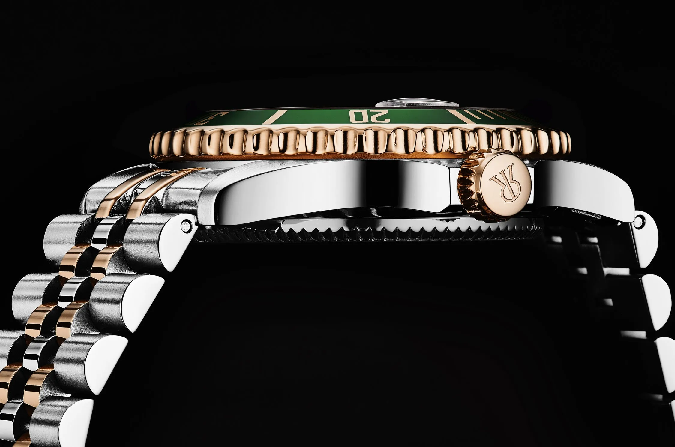 Revue Thommen Men's 'Diver' Green Dial Two Tone Stainless Steel Bracelet Automatic Watch 17571.2254
