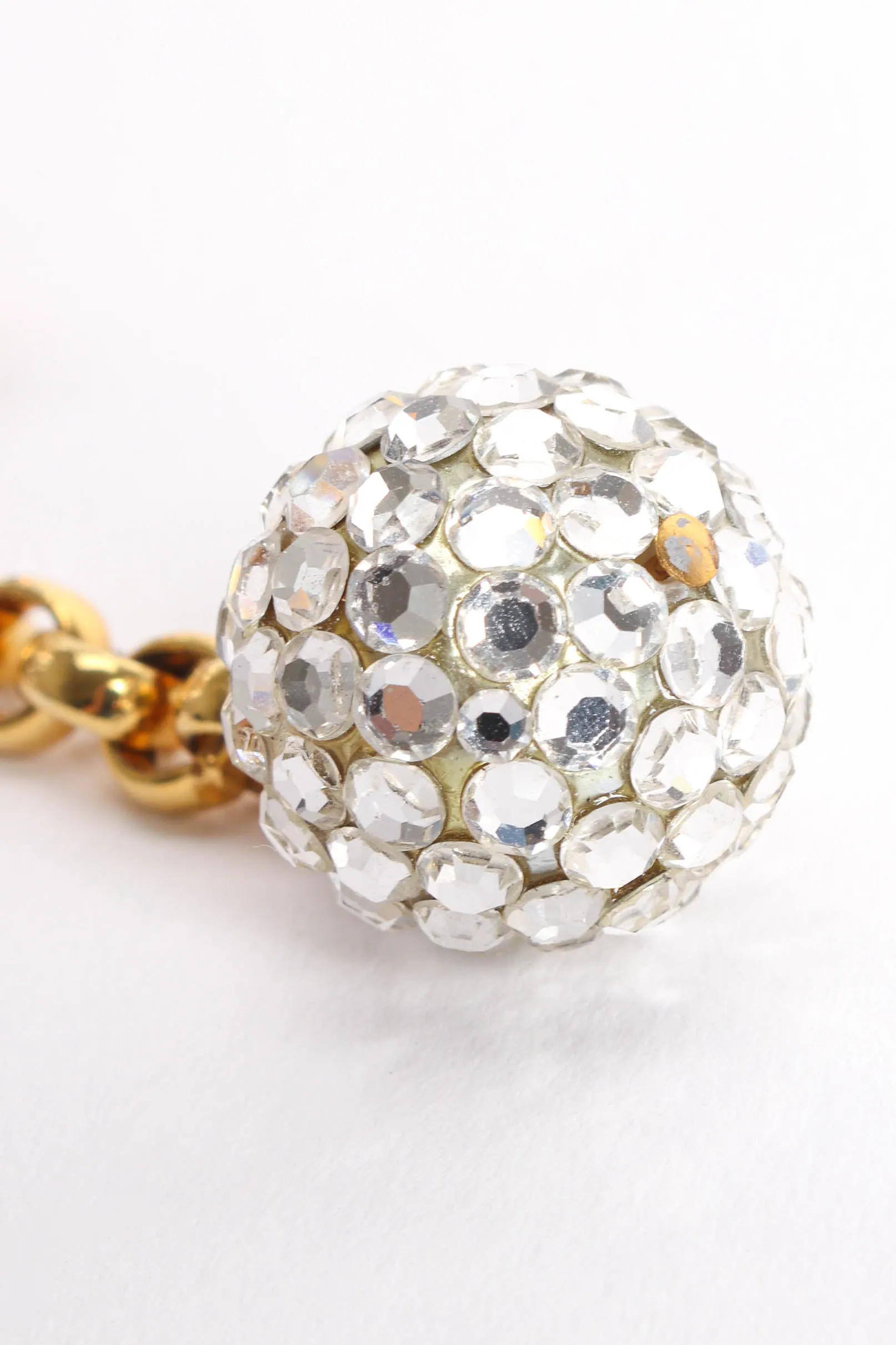 Rhinestone Flower Ball Drop Earrings