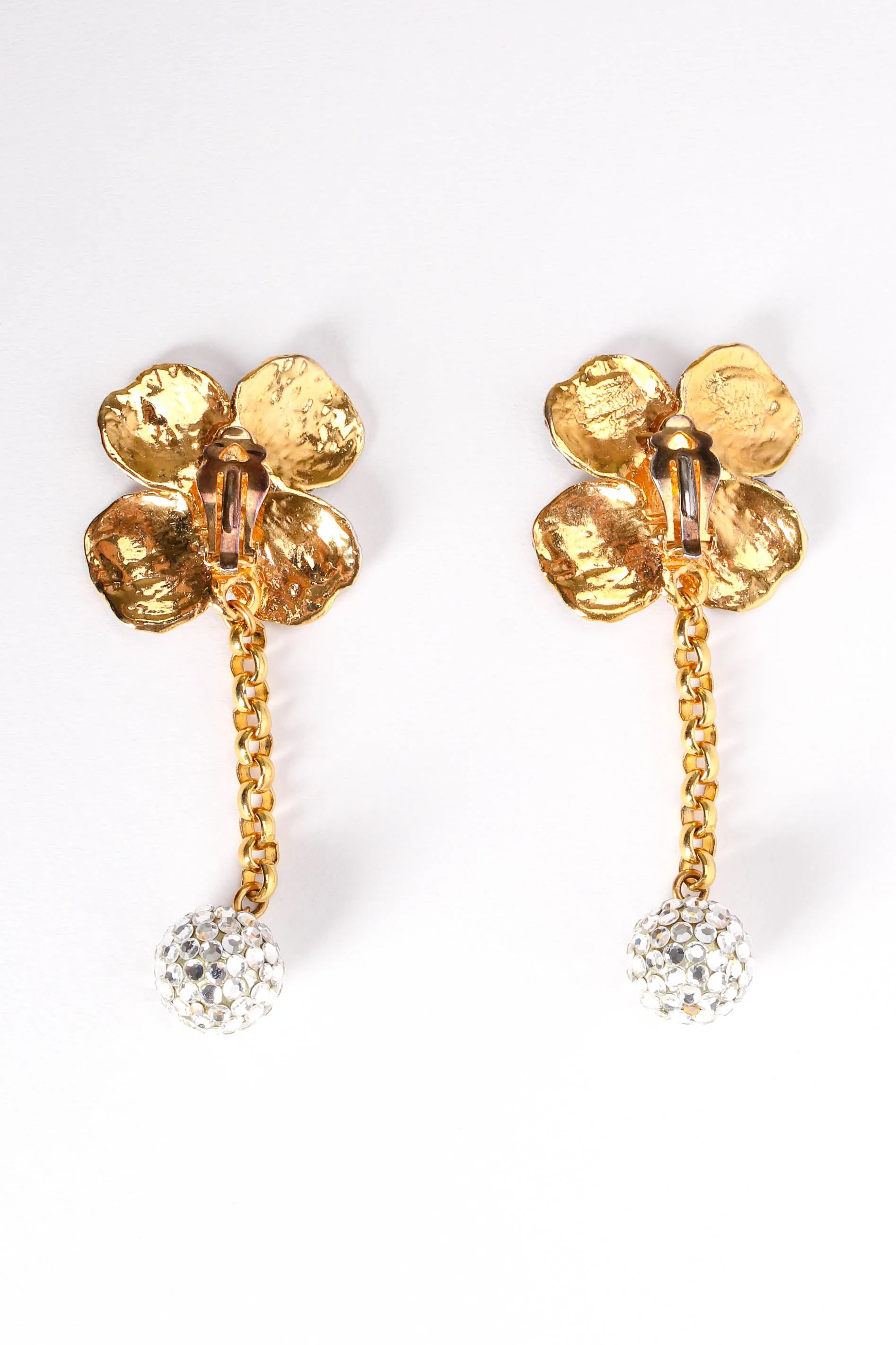 Rhinestone Flower Ball Drop Earrings