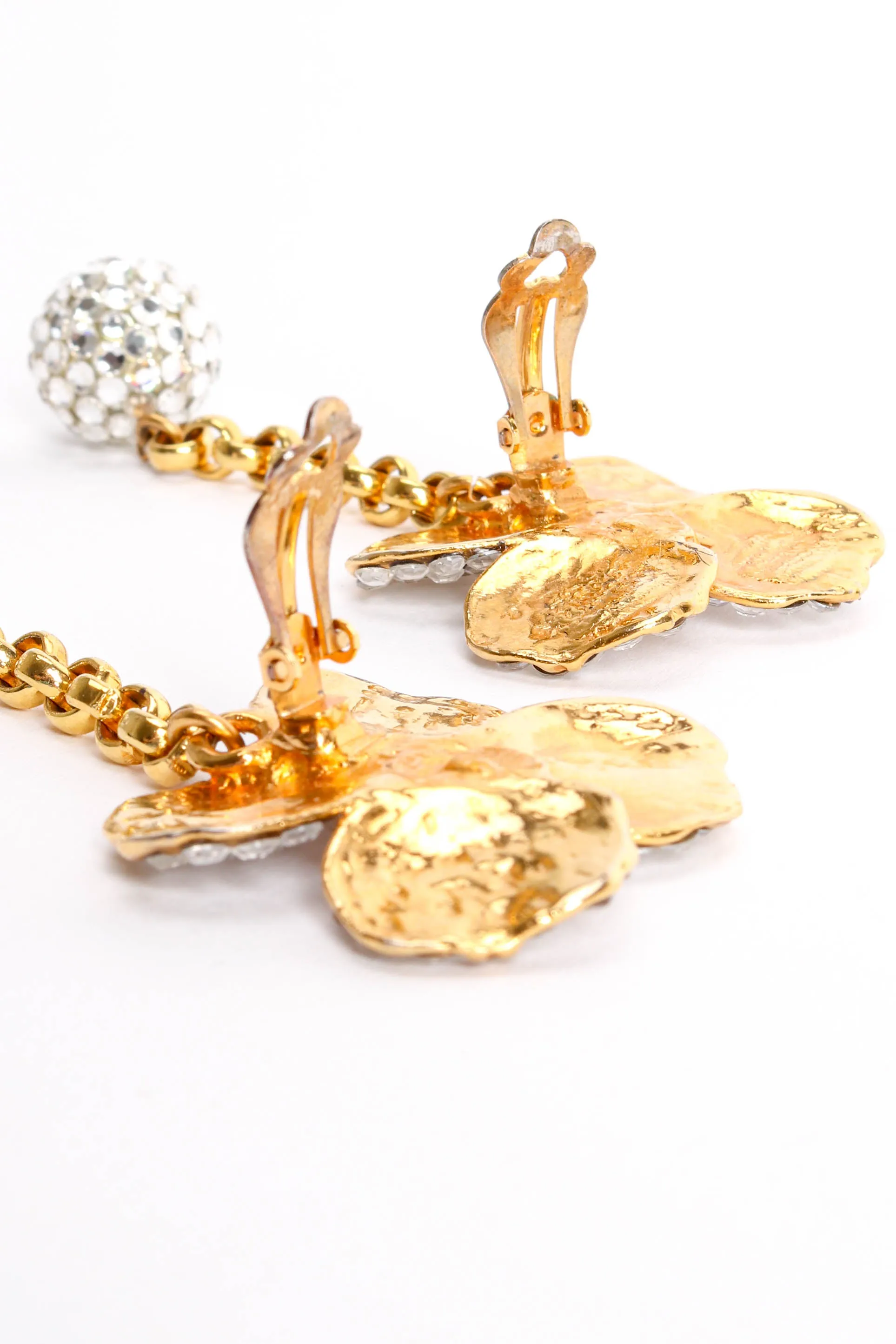 Rhinestone Flower Ball Drop Earrings