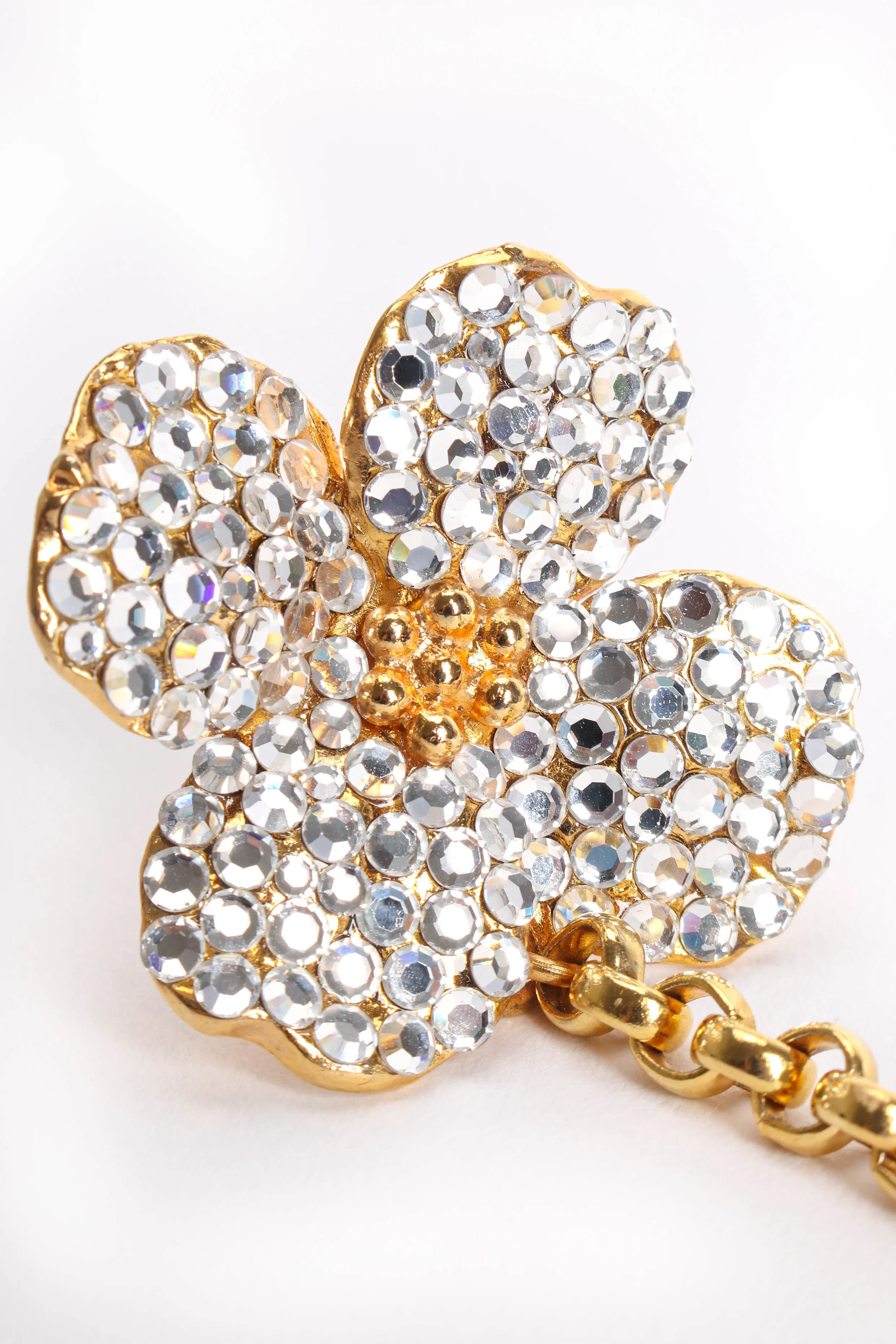 Rhinestone Flower Ball Drop Earrings