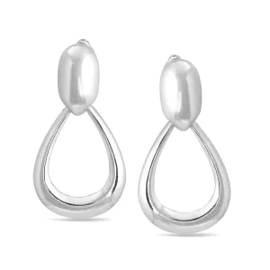 Rhodium Teardrop Clip-On Earrings #SQ8642R (FA21)