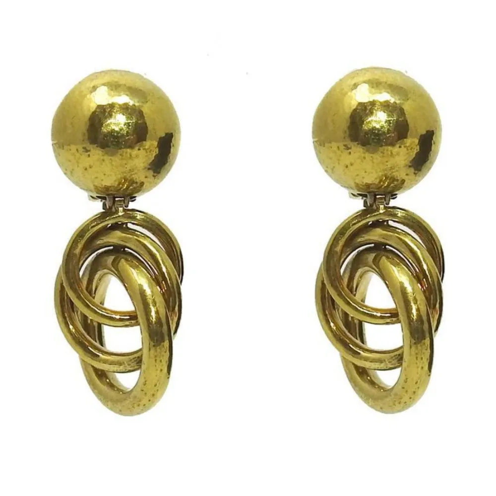 Ring Drop Clip Earrings