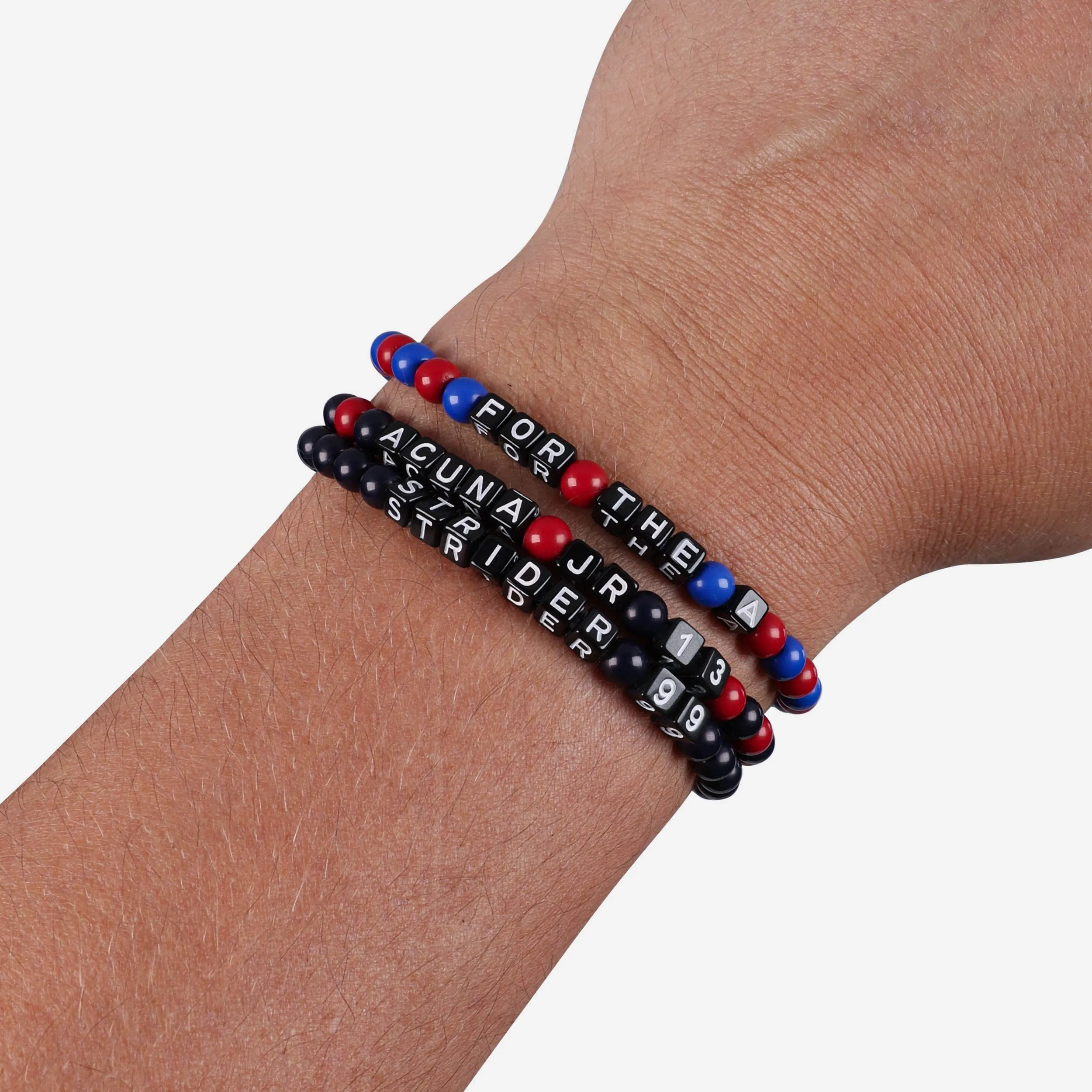 Ronald Acuna Jr & Spencer Strider Atlanta Braves 3 Pack Player Beaded Friendship Bracelet