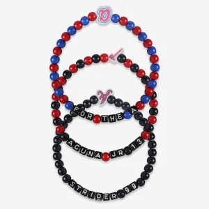 Ronald Acuna Jr & Spencer Strider Atlanta Braves 3 Pack Player Beaded Friendship Bracelet