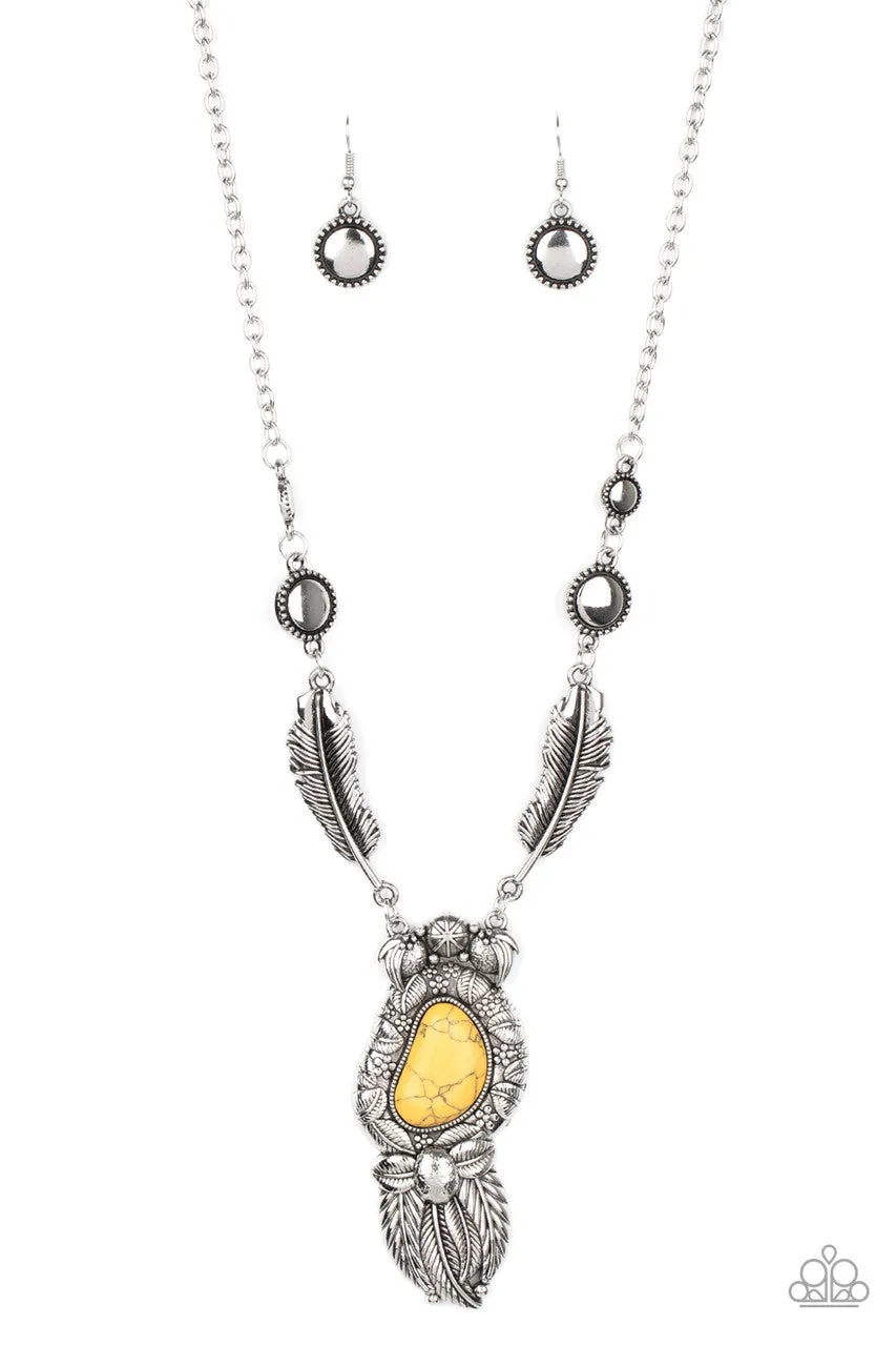 Ruler of the Roost Yellow Paparazzi Necklace