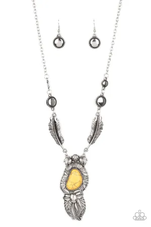 Ruler of the Roost Yellow Paparazzi Necklace