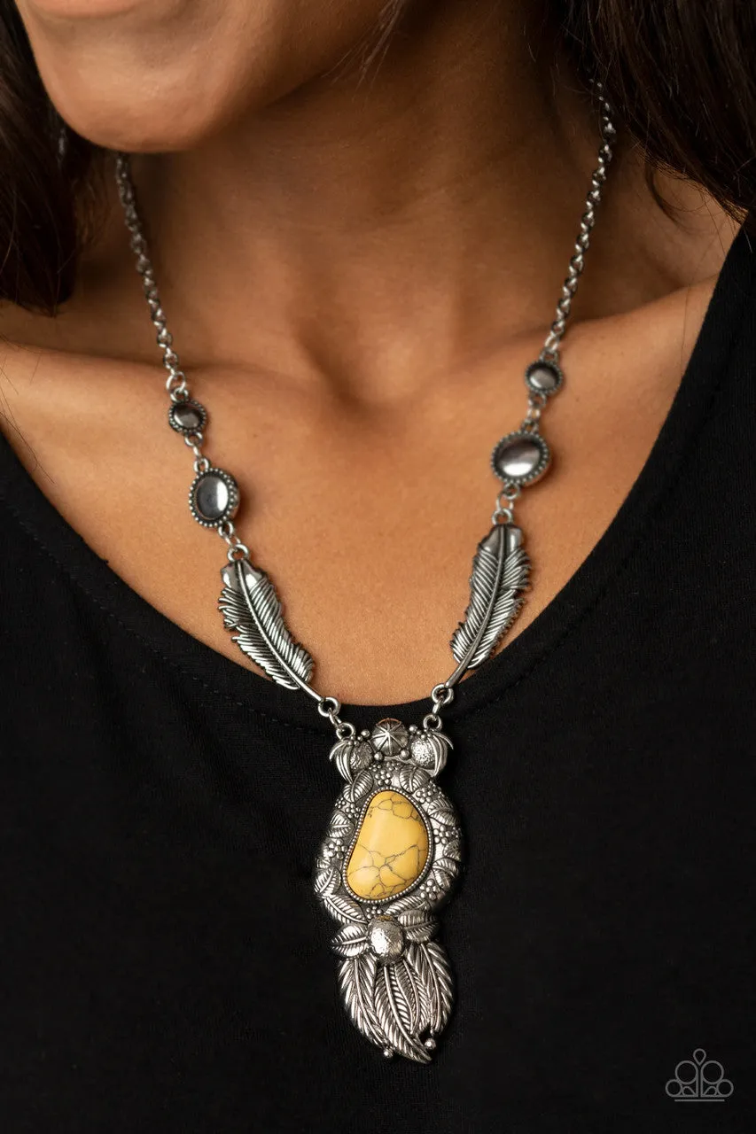 Ruler of the Roost Yellow Paparazzi Necklace