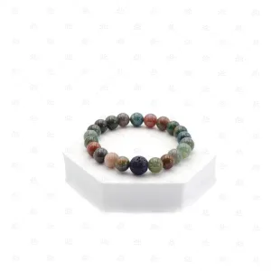 Ruth : Green Moss Agate & Natural Lava Gemstone Diffuser Bracelet