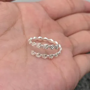 S925 Sterling Silver Rose Adjustable Ring