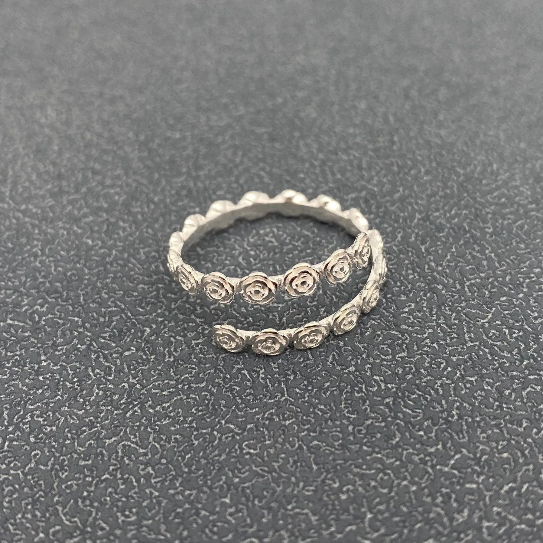 S925 Sterling Silver Rose Adjustable Ring