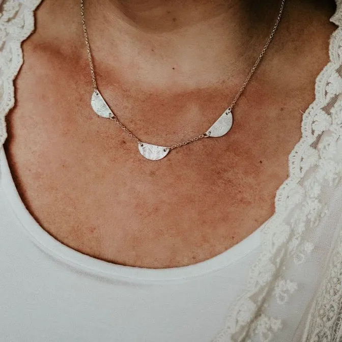 Sale - Sterling Silver Three Moon Necklace
