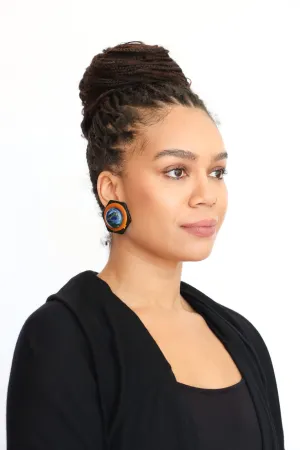 Sally Bass Bakelite with Resin Clip-On Earrings