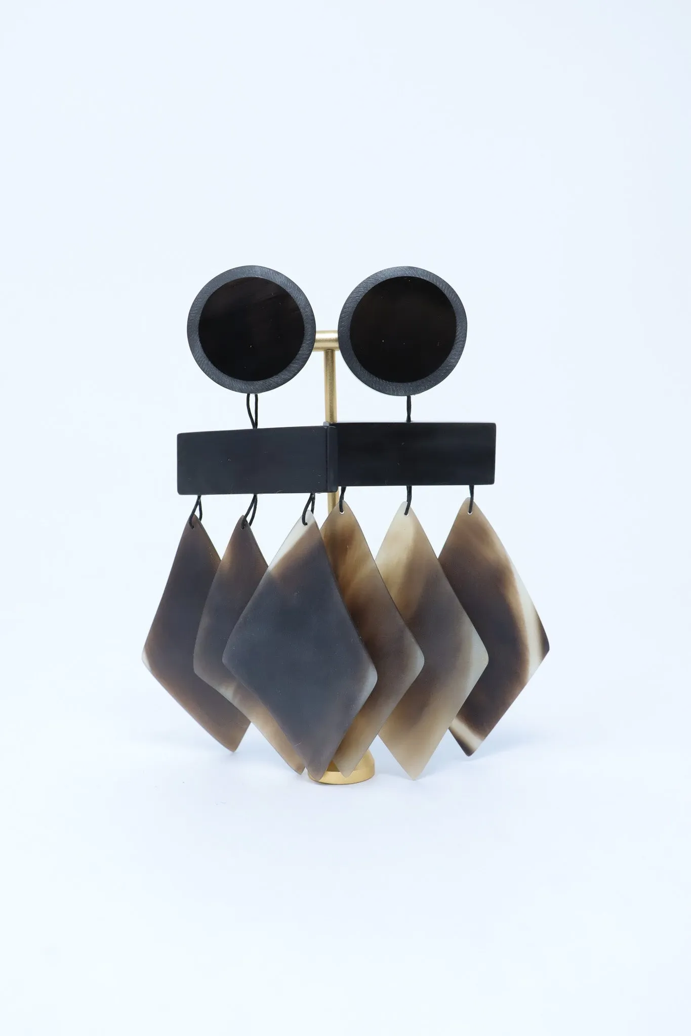 Sally Bass Dangle Horn Clip-On Earrings