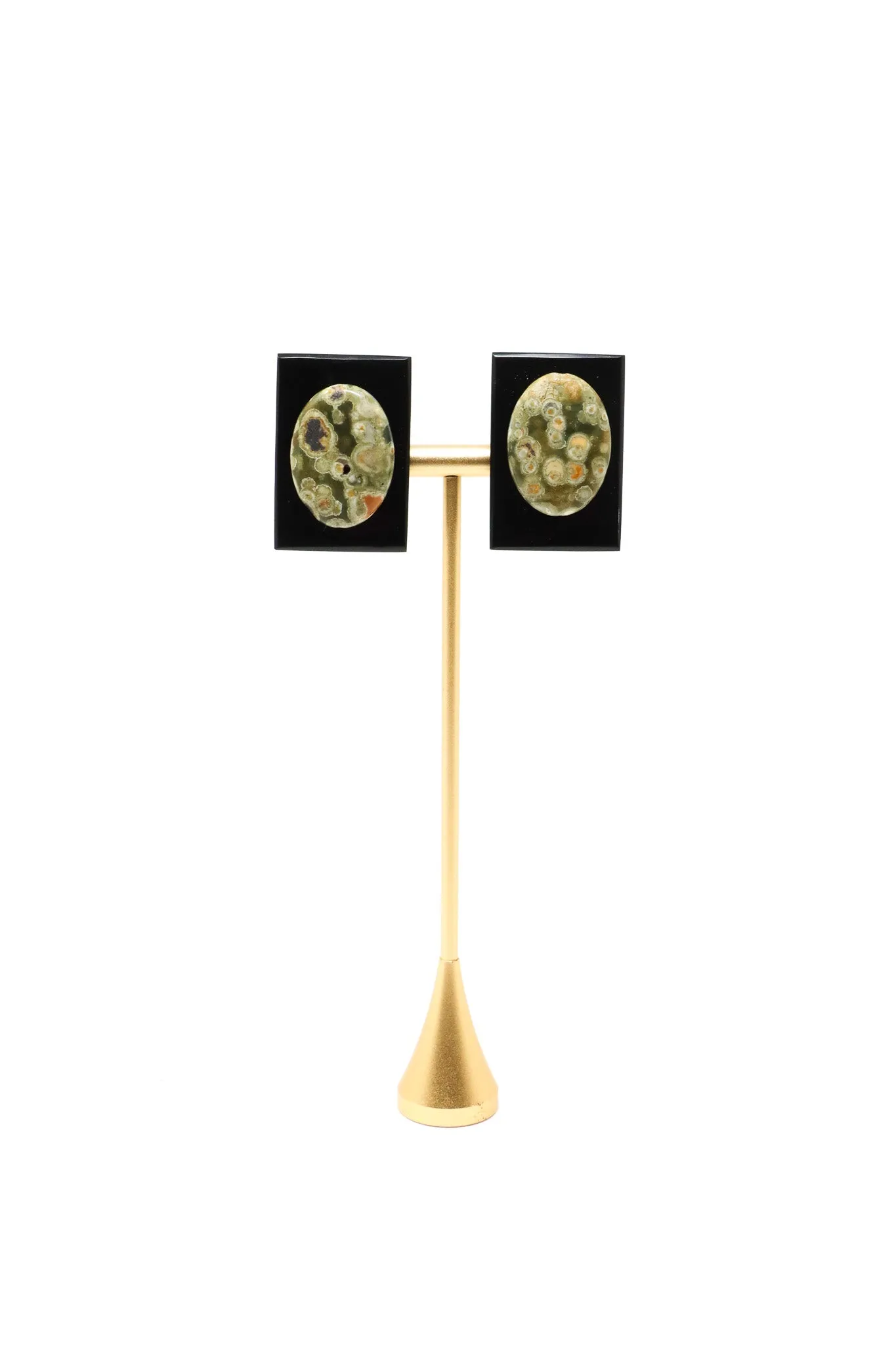 Sally Bass Serpentine Stone Clips
