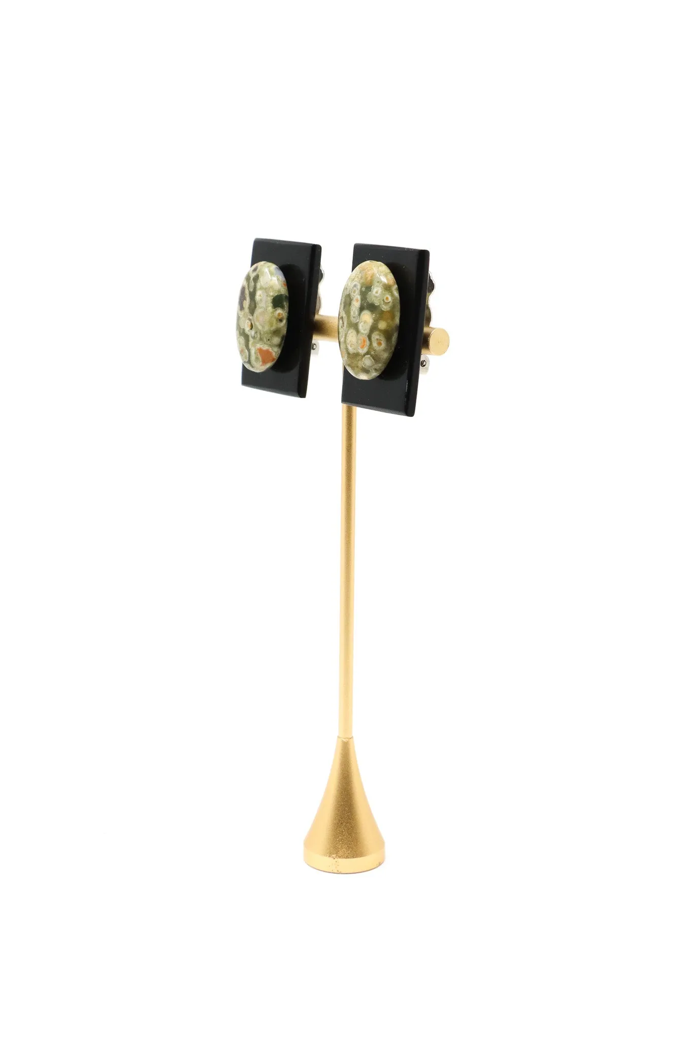 Sally Bass Serpentine Stone Clips