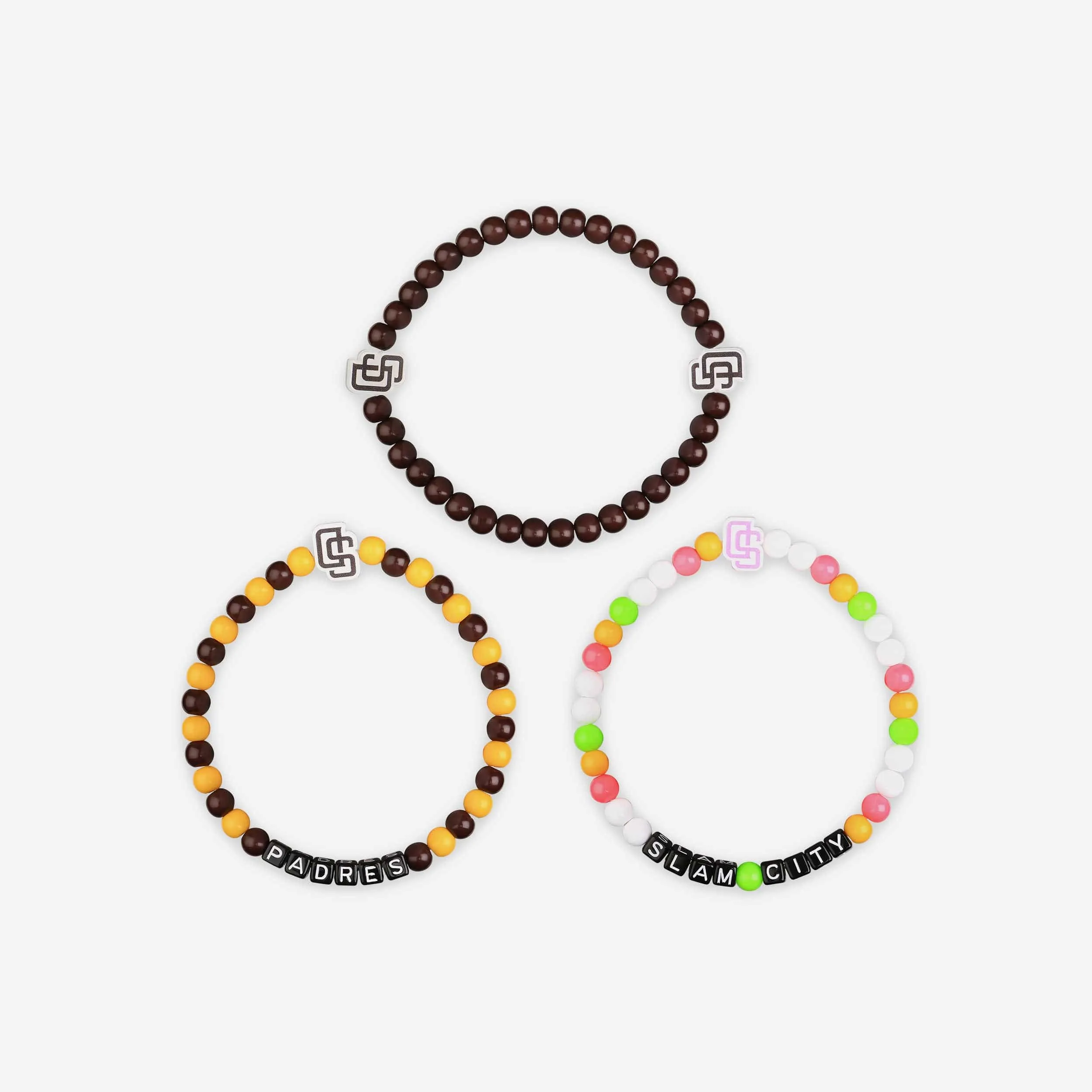 San Diego Padres 3 Pack Beaded Friendship Bracelet