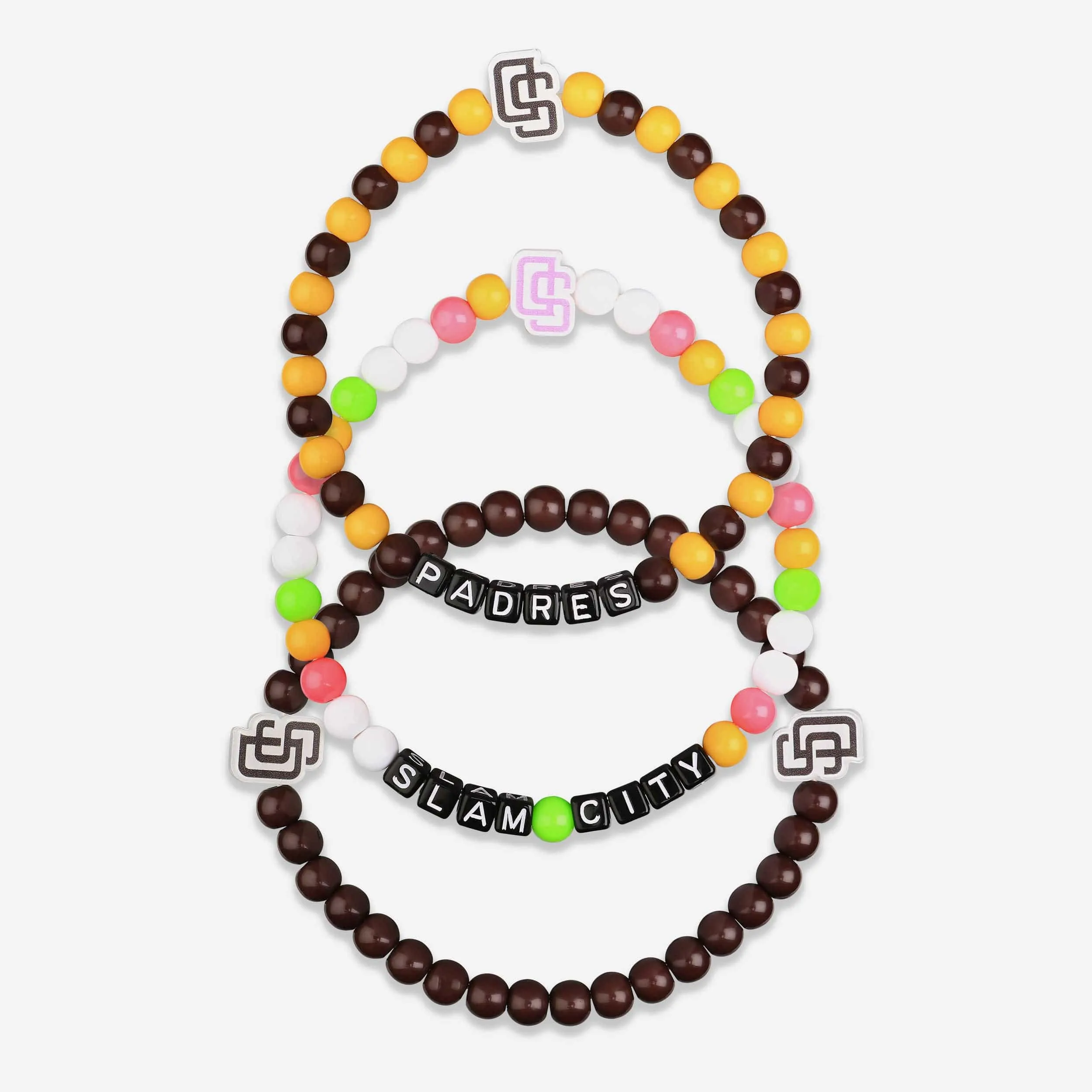 San Diego Padres 3 Pack Beaded Friendship Bracelet