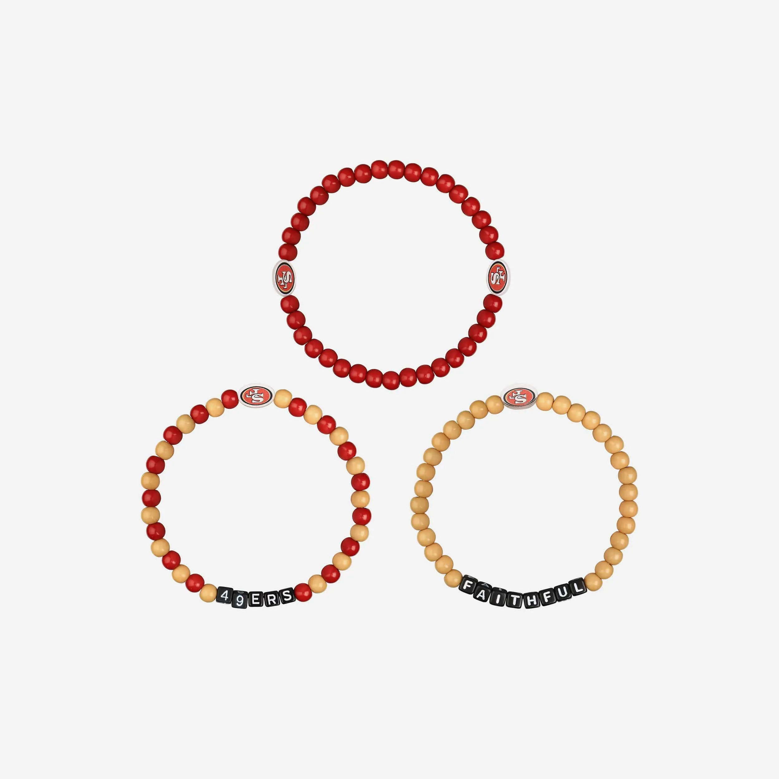 San Francisco 49ers 3 Pack Beaded Friendship Bracelet
